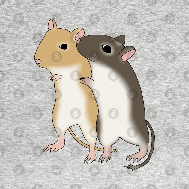 Two Cute hugging gerbils by Becky-Marie